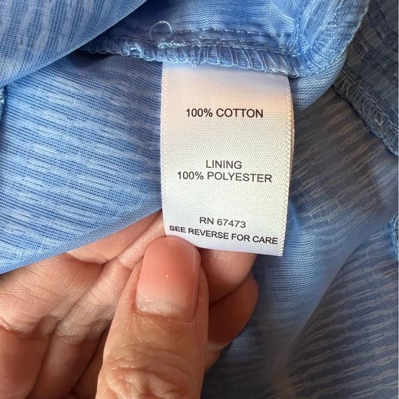 Just…Taylor Fit and Flare Sleeveless Blue and Cream Above The Knee Size 12P - Picture 10 of 14